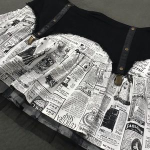 Step in Time Newspaper Print Skirt SZ XL